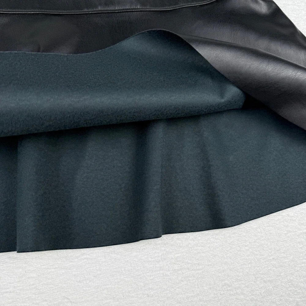 Crewcuts Faux Leather Dress Girls 6 Black Edgy Chic Vegan Drop Waist Soft NWT - Picture 4 of 7